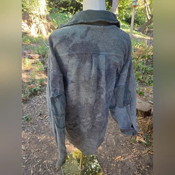 Free People Army Green Ruby Fleece Shirt Jacket Size Small - Picture 6 of 7